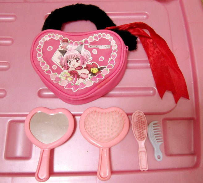 Takara 2002 Tokyo Mew Mew Mini Pink Bag Plastic Mirror & Comb Set - Lavits Figure
- 2