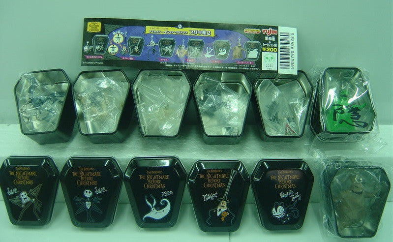 Yujin Disney Capsule World Tim Burton The Nightmare Before Christmas Gashapon Coffin Box Part 2 7 Figure Set - Lavits Figure