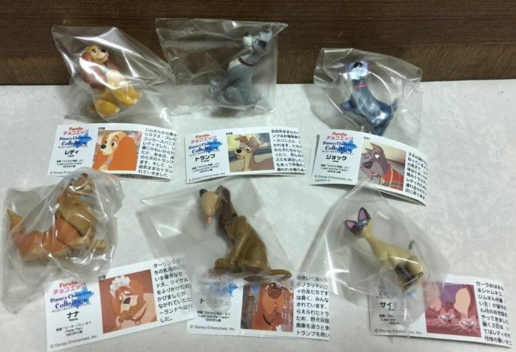 Furuta Choco Egg Disney Characters Collection Part 1 & 2 Lady and The Tramp 6 Trading Figure Set - Lavits Figure
 - 2
