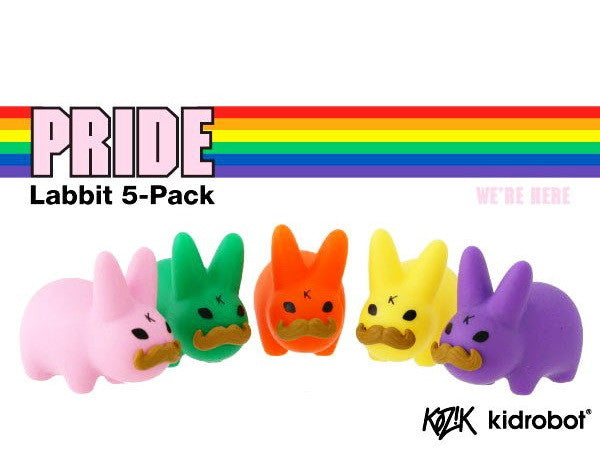 Kidrobot 2009 Frank Kozik Smorkin Labbit Pride 5 Pack 2" Vinyl Figure Set - Lavits Figure
