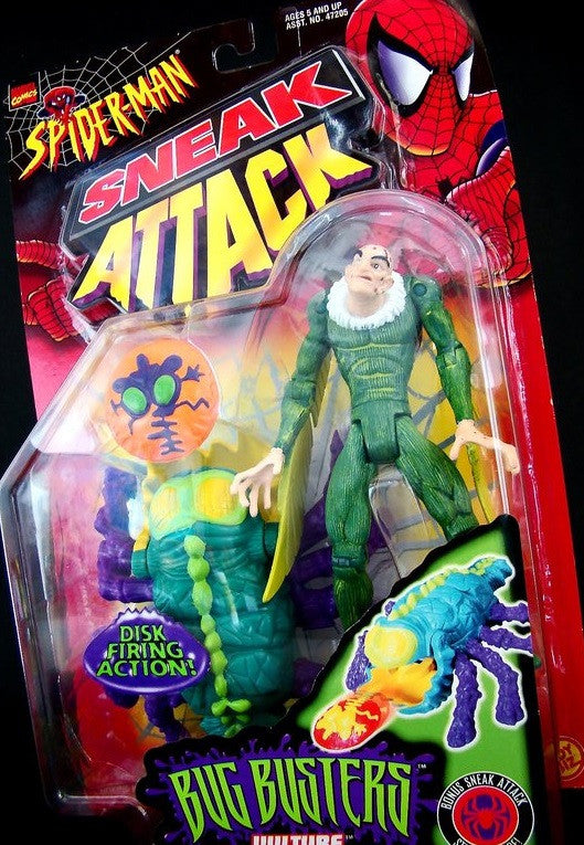 Toy Biz Marvel Spiderman Sneak Attack Bug Busters Vulture & Jaw Breaker Action Figure - Lavits Figure