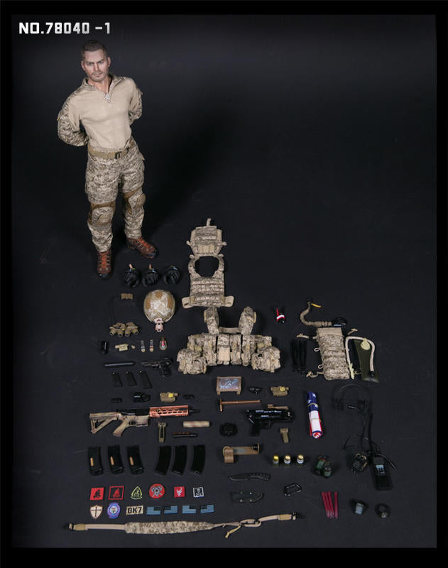 DamToys 1/6 12" Elite Series 78040-1 Devgru K9 Handler Action Figure