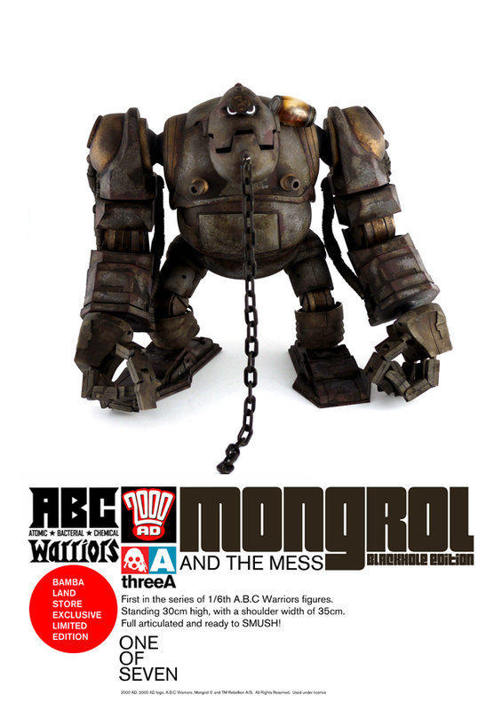 ThreeA 3A Toys 2011 Ashley Wood 2000AD Mongrol Blackhole Edition ABC Warriors Vinyl Figure