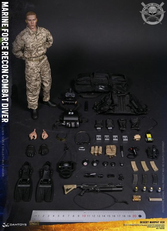 DamToys 1/6 12" Elite Series 78056 Marine Force Recon Combat Diver Action Figure