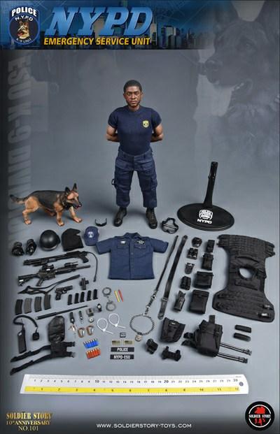 Soldier Story 1/6 12" SS101 10th Anniversary NYPD K-9 Emergency Service Unit Action Figure