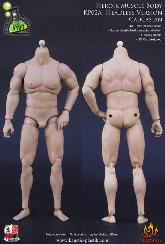 Kaustic Plastik 12" 1/6 KP02B Heroik Muscle Body Headsculpt ver Caucasian Action Figure
