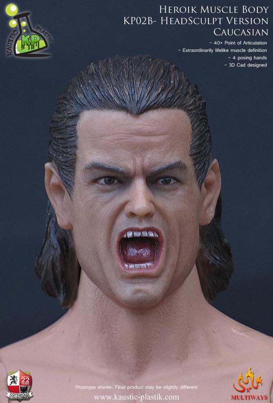 Kaustic Plastik 12" 1/6 KP02B Heroik Muscle Body Headsculpt ver Caucasian Action Figure