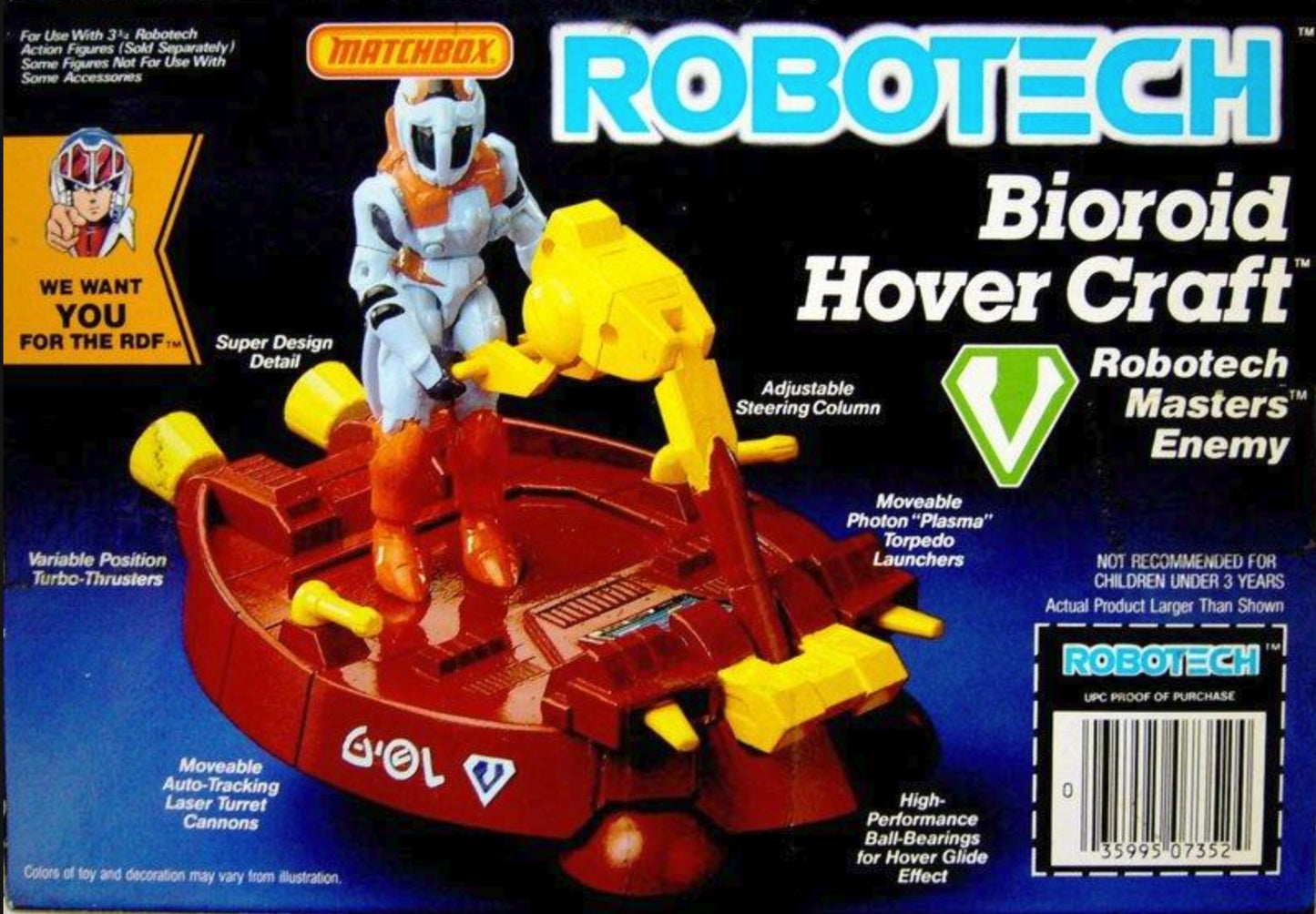 Matchbox Robotech Macross Bioroid Terminator Masters Enemy Hover Craft Action Figure