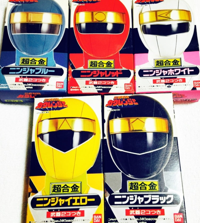 Bandai Power Rangers Ninja Sentai Kakuranger Chogokin 5 Fighter Action Figure Set Used
