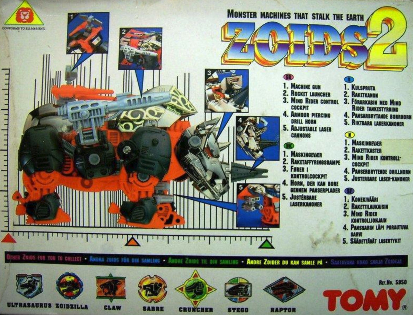 Tomy Zoids 1/72 Red Horn Model Kit Figure