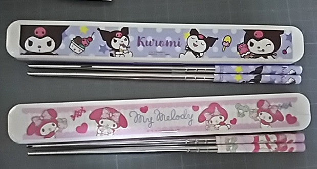 Sanrio Hi-Life Limited My Melody Kuromi 2 304 Stainless Steel Chopsticks Set - Lavits Figure
- 2