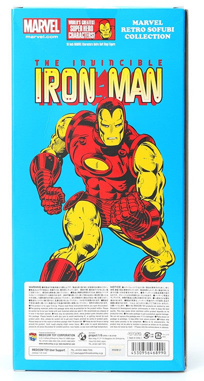 Medicom Toy Marvel Retro Sofubi Collection Iron Man 10" Vinyl Figure
