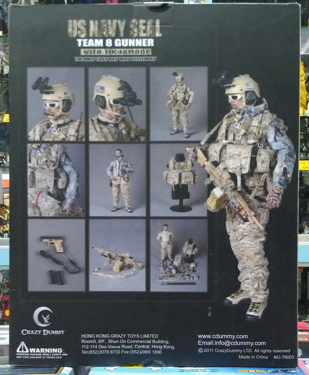 Crazy Dummy 1/6 12" 78003 US Navy Seal Team 8 Gunner With MK48MOD1 Action Figure - Lavits Figure
- 3