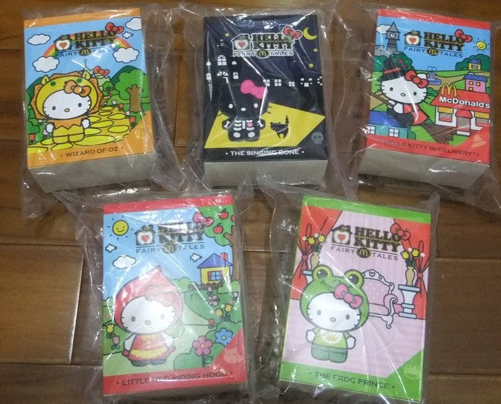Mcdonalds 2014 Kids Happy Meal Sanrio Hello Kitty Fairy Tales 5 Mini Plush Figure Set
