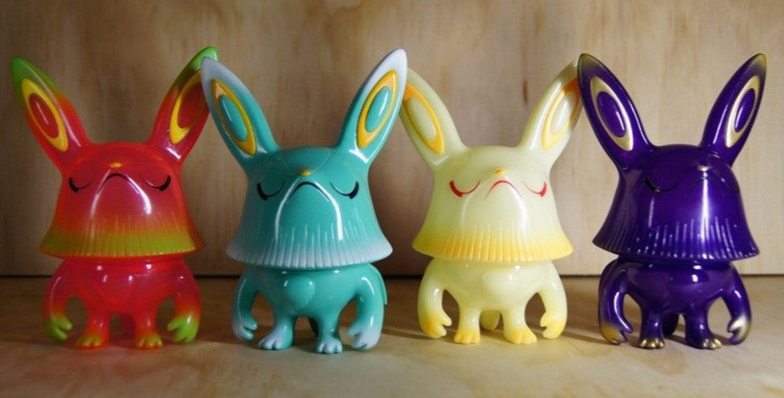 Wonderwall 2009 Kaijin Tiruru Clear Pink Purple GID Turquoise 4 4" Vinyl Figure Set Used - Lavits Figure
 - 2