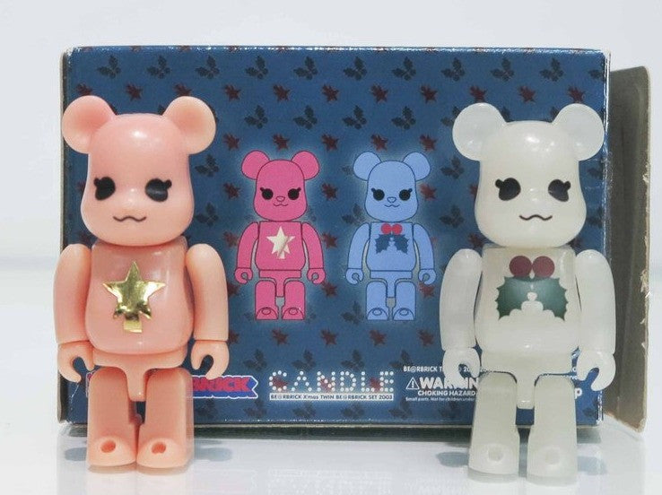 Medicom Toy 2003 Be@rbrick 100% Xmas Christmas Twin Candle Figure Set - Lavits Figure
 - 2