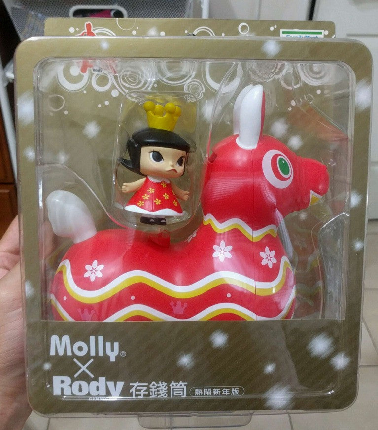 Kenny's Work 2012 Kenny Wong Molly x Rody Taiwan Family Mart Limited Lively New Year Red Ver 7" Coin Bank Figure - Lavits Figure