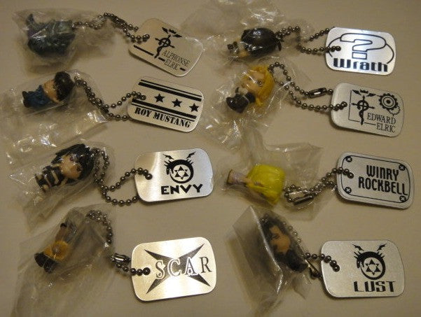 Bandai Fullmetal Alchemist 8 Metal Swing Mascot Strap Figure Set