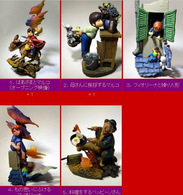 Kaiyodo Movic K&M World Of Masterpiece Theater Series Pizza Marco From The Apennines To The Andes 5 Trading Figure Set - Lavits Figure
- 2