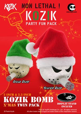 Toy2R Frank Kozik Kozik Mini Bomb X'mas Party Fun Twin Pack White Crystal ver 2" Vinyl Figure Set