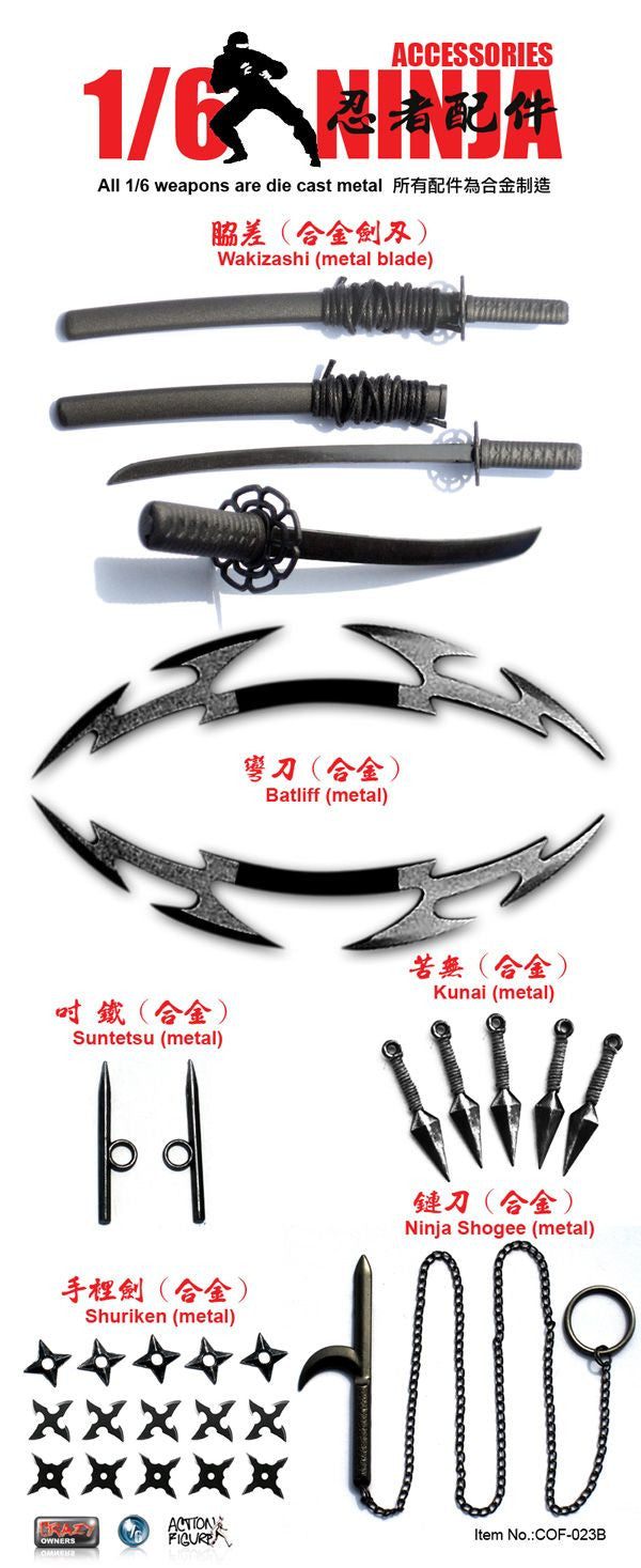 Crazy Owner 1/6 12" COF-023B Ninja Accessories Set - Lavits Figure
- 2