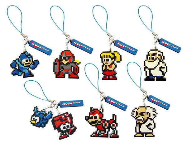 Union Creative Megaman Rockman Dot Strap Collection Vol 1 7 Mascot Figure Set - Lavits Figure