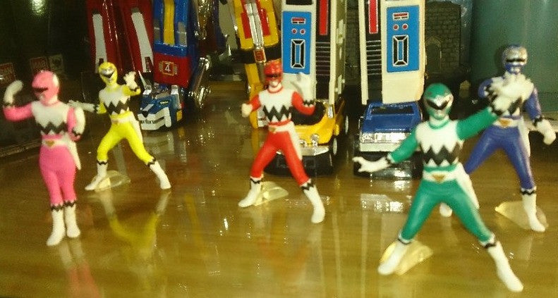 Bandai 1998 Power Rangers Lost Galaxy Gingaman Gashapon 5 Trading Figure Set Used - Lavits Figure