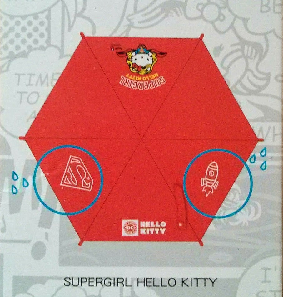 Sanrio Hello Kitty x Dc Comics Supergirl Water Color Changed Umbrella - Lavits Figure
- 2
