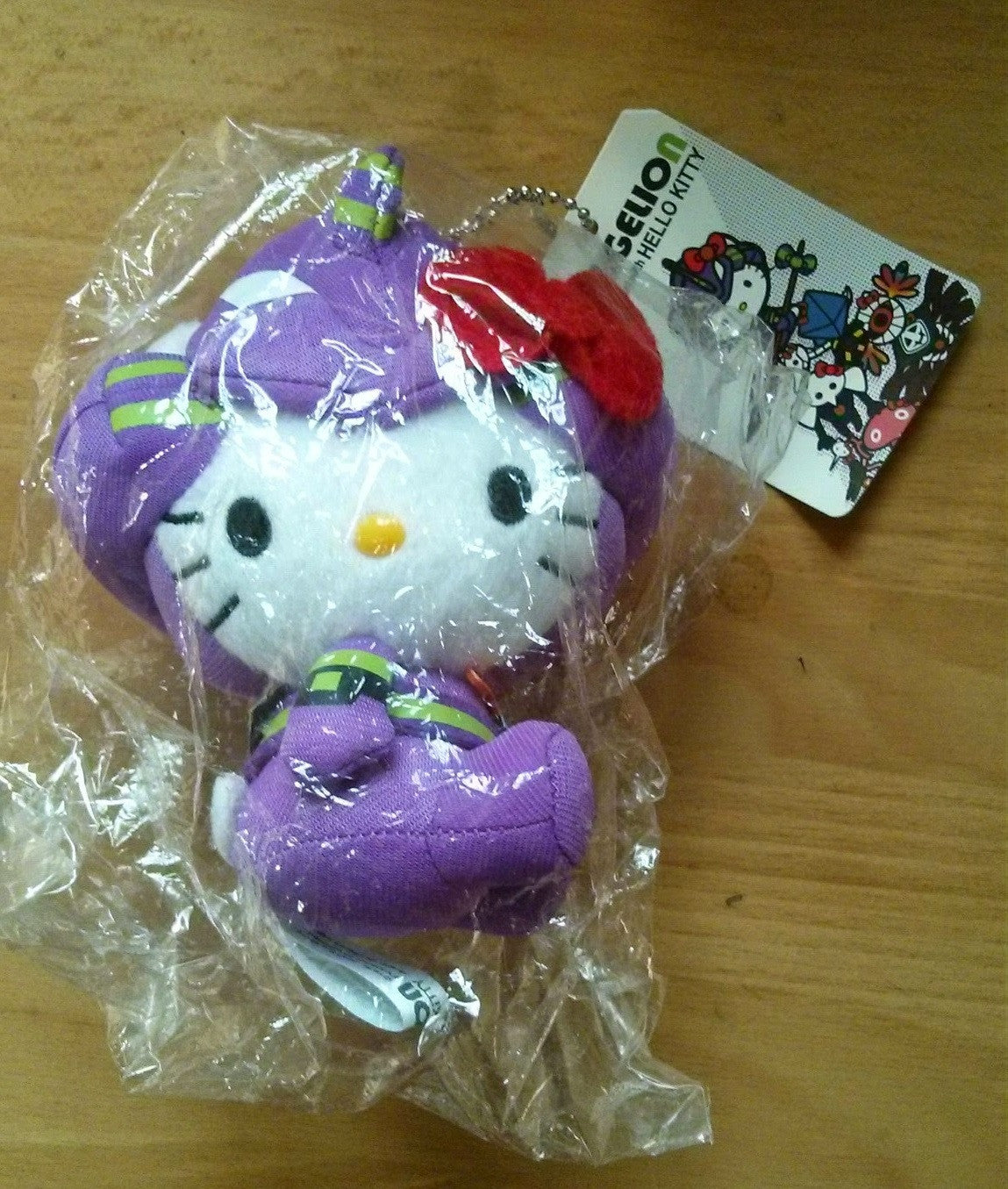 Sanrio Hello Kitty Neon Genesis Evangelion EVA 01 5" Mascot Strap Plush Doll Figure - Lavits Figure