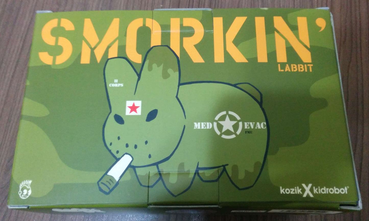 Kidrobot 2010 Frank Kozik Smorkin Labbit Corpsman Green Ver 5" Vinyl Figure - Lavits Figure
 - 2