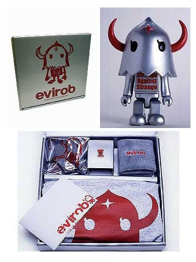 Medicom Toys Devilrobot Exclusive Evirob Limited Kubrick Figure Tee Pin Box Set - Lavits Figure