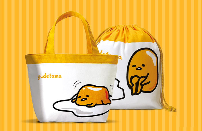 Sanrio Gudetama Family Mart Limited 12" Tote Bag  & Drawstring Set - Lavits Figure