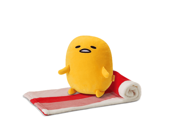 Sanrio Gudetama Family Mart Limited Bacon Egg Ver 14" Plush Doll Blanket - Lavits Figure
