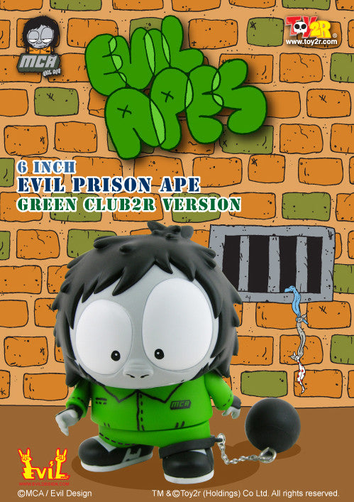 Toy2R 2007 MCA Evil Ape 6" Classic Prison Green Club2R Ver. Soft Vinyl Action Figure - Lavits Figure
- 1