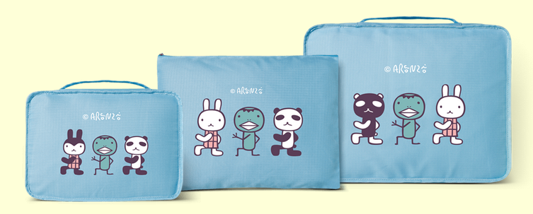 Aranzi Aronzo Taiwan Family Mart Limited 13" 3 Travel Bag Set - Lavits Figure