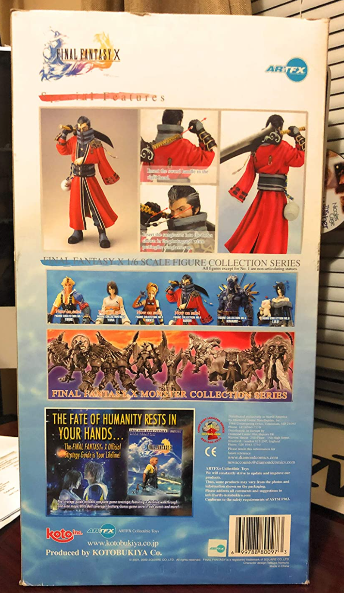 Kotobukiya Artfx Final Fantasy X 10 Collection No 3 Auron Pvc 12" Figure