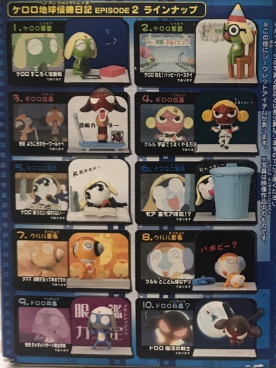 Bandai Keroro Gunso Pekopon Shinryaku Nikki Eposide 2 10 Trading Figure Set