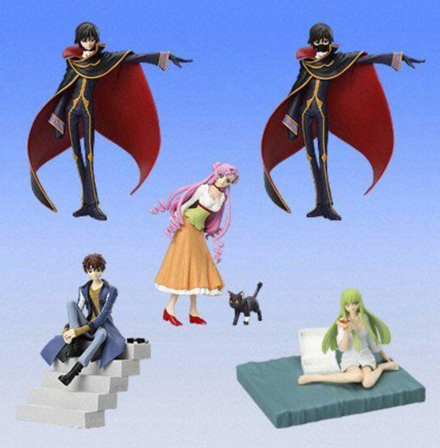 Bandai Figure Meister Code Geass Lelouch Of The Rebellion 5 Trading Figure Set