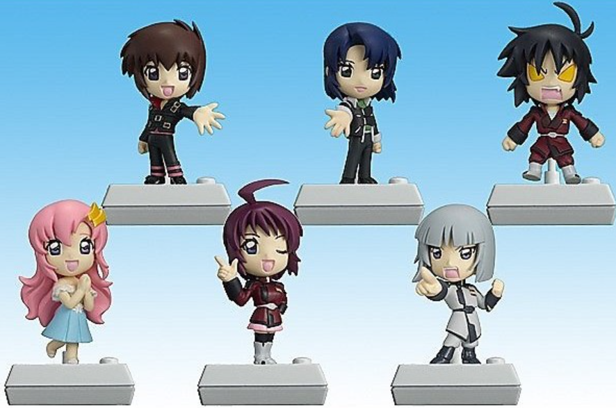 Bandai Mobile Suit Gundam Seed Destiny Chibi Voice Doll 6 Trading Figure Set