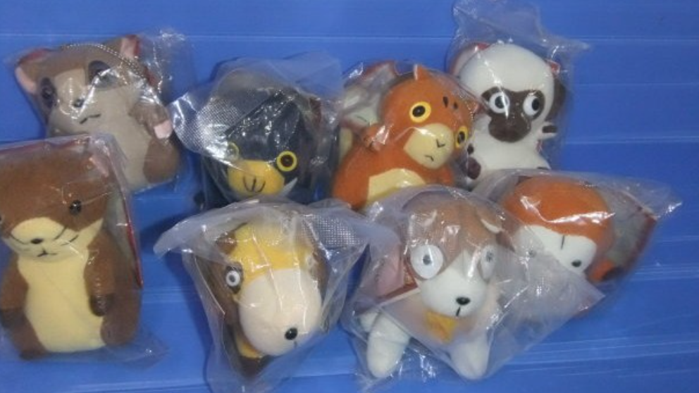 Kaiyodo Movic K&M World Of Masterpiece Theater Series Gashapon 8 Mini Animal Strap Plush Doll Figure Set