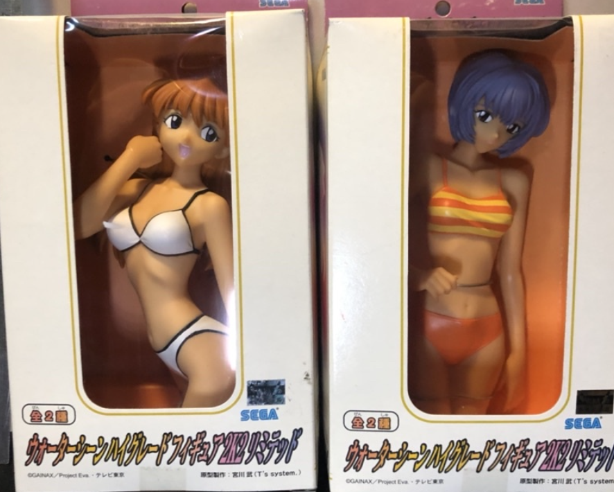 Sega Neon Genesis Evangelion Water Scene High Grade 2K2 Limited Edition Rei Ayanami & Asuka Langley 2 Trading Figure Set