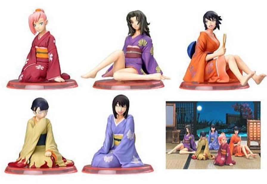 Megahouse Premium Heroines Naruto Kimono Sealed Box 9 Random Trading Collection Figure Set