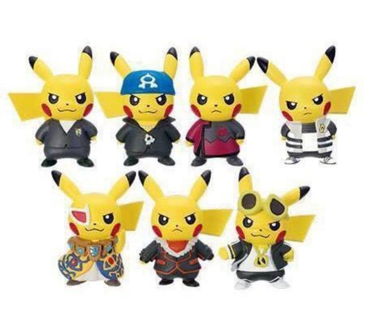 Bandai Pocket Monster Pokemon Center Limited Gashapon Pikachu Enemy Gang Boss 7 Collection Figure Set