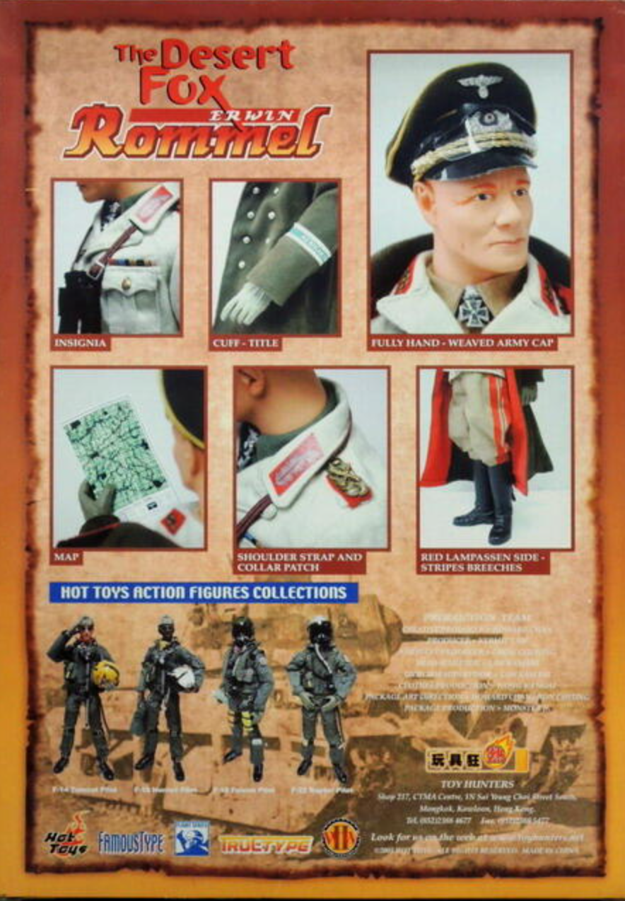 Hot Toys 1/6 12" WWII The Desert Fox Erwin Rommel Action Figure