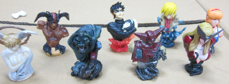 Figuax Dynamic Game Block Go Nagai Bust 8 Mini Trading Figure Set Used