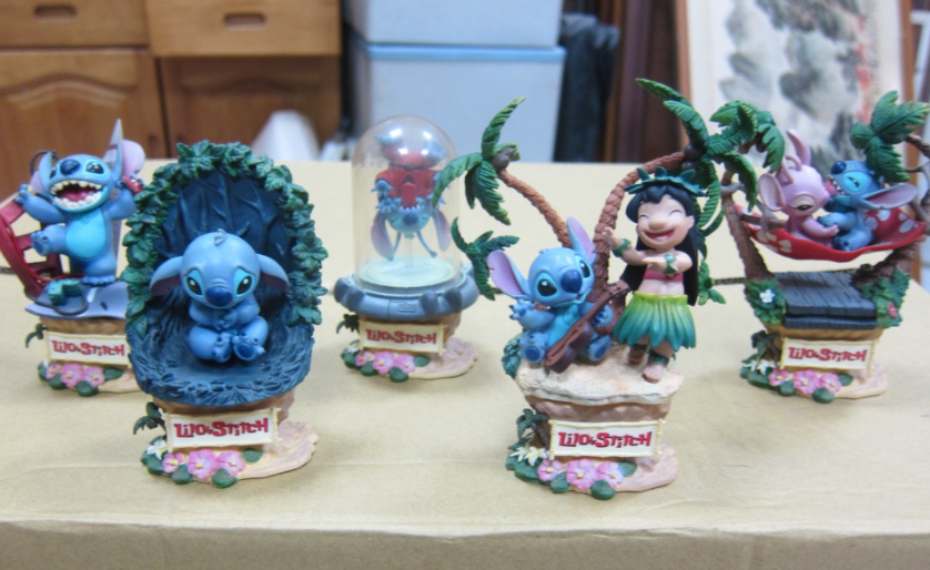 Square Enix Disney Formation Arts Lilo & Stitch 5 Trading Figure Set Used