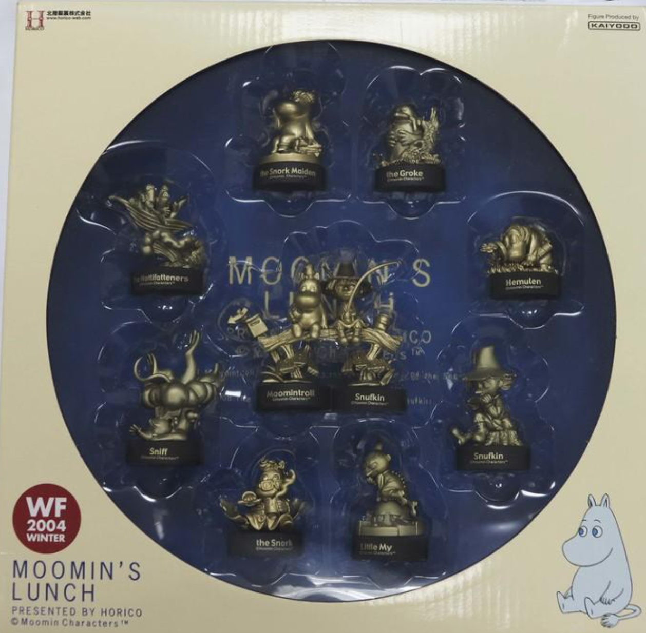 Kaiyodo The Story of Moomin Valley Lunch Part 1 Wonder Festival WF 2004 10 Golden 10 Silver Bottle Cap Trading Figure Set