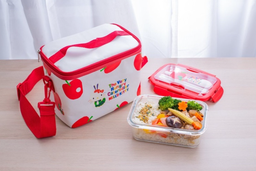 Sanrio Hello Kitty x The Very Hungry Caterpillar Taiwan Watsons Limited Insulation Bag & Lunch Box & Tableware Set