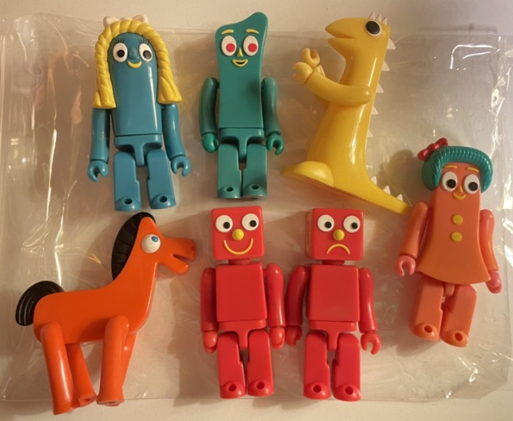 Medicom Toy Kubrick 100% Gumby Series 1 7 Action Figure Set