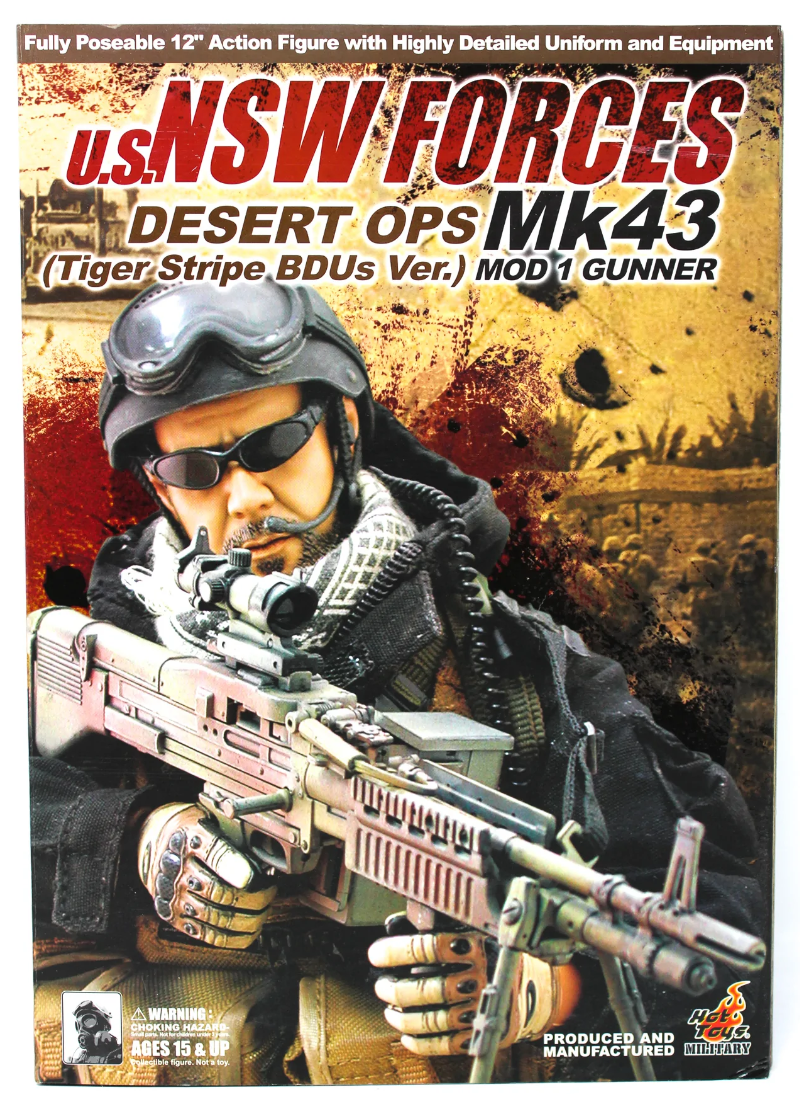 Hot Toys 1/6 12" U.S. NSW Forces Desert Ops MK43 Tiger Stripe BDUs Ver Mod 1 Gunner Action Figure